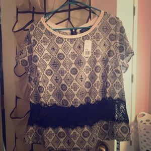 Forever 21 Plus black and white Blouse NWTG